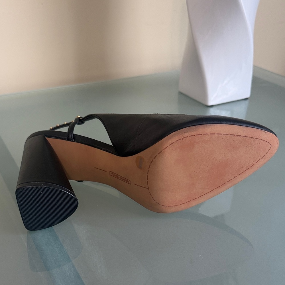 NEW Vince Camuto Shoes Vince Camuto Black Leather Slingback Heels Size 8.5 NWOT - Picture 9 of 15